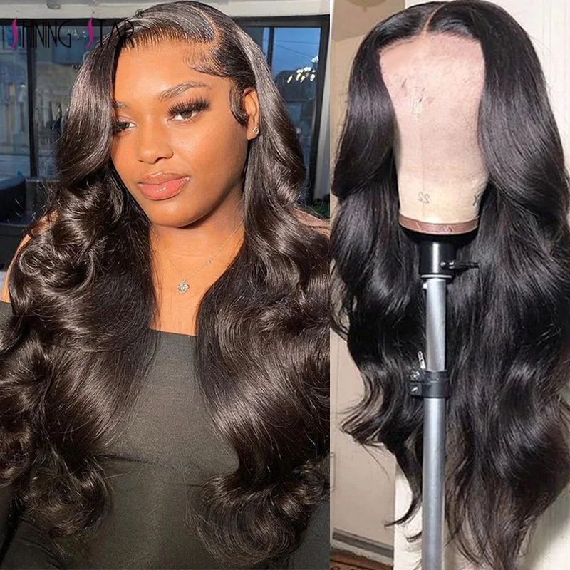 

Body Wave 13x4 Lace Frontal Wig PrePlucked Natural Color Lace Front Wigs For Women Brazilian Curly Human Hair Wig With Baby Hair