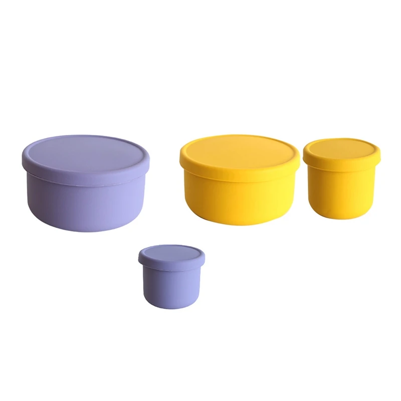 

Silicone Fresh-Keeping Box with Lid,Bento/Lunch Box/Fruit Salad Fresh-Keeping Bowl,Sealed Storage Box,700ML+250ML