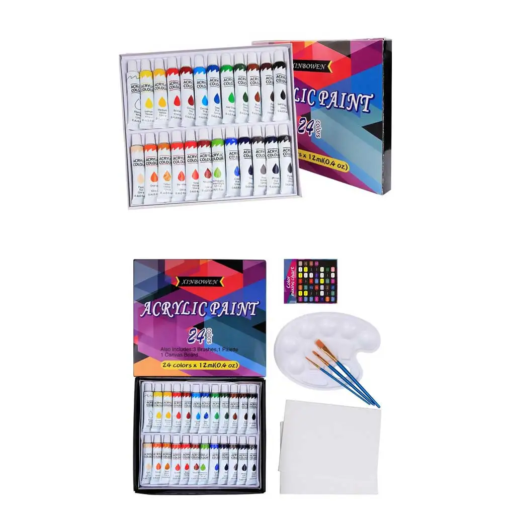 

Acrylic Paint Set Acrylic Paint No-Fading Watercolor Pigment Washable Painting Tool for Kids Adults XBW-3024YL
