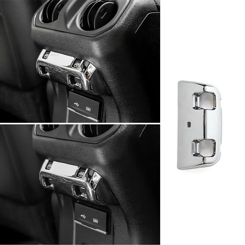 

Fit For Jeep Wrangler JL 2018-2020 ABS Chrome Rear Row Window Switch Panel Trim