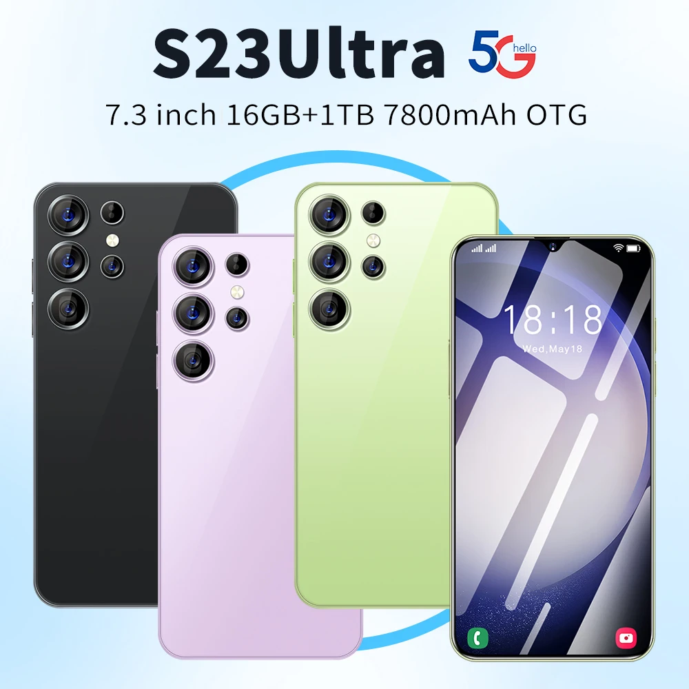 

Новый смартфон S23 с HD-экраном 6,8 дюйма, оригинальный телефон 16 ГБ + 1 ТБ, телефон с двумя Sim-картами, Android, разблокированный, 72 МП, 6800 мАч, сотовый телефон