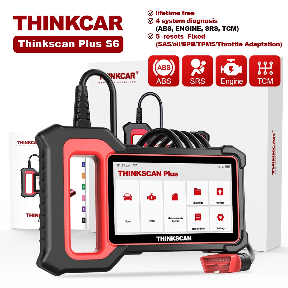 

THINKCAR Thinkscan Plus S7/S6/S4 OBD2 Диагностические инструменты Трансмиссия / ABS/SRS Диагностический считыватель кодов Автомобильный сканер obd 2