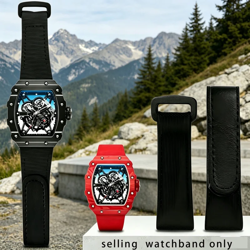 Фото Нейлоновый ремешок для часов Richard Mille RM011 RM3502 RM056, холщовый браслет для часов, ремешок для наручных часов, мужской ремешок для часов, 25 мм. №1