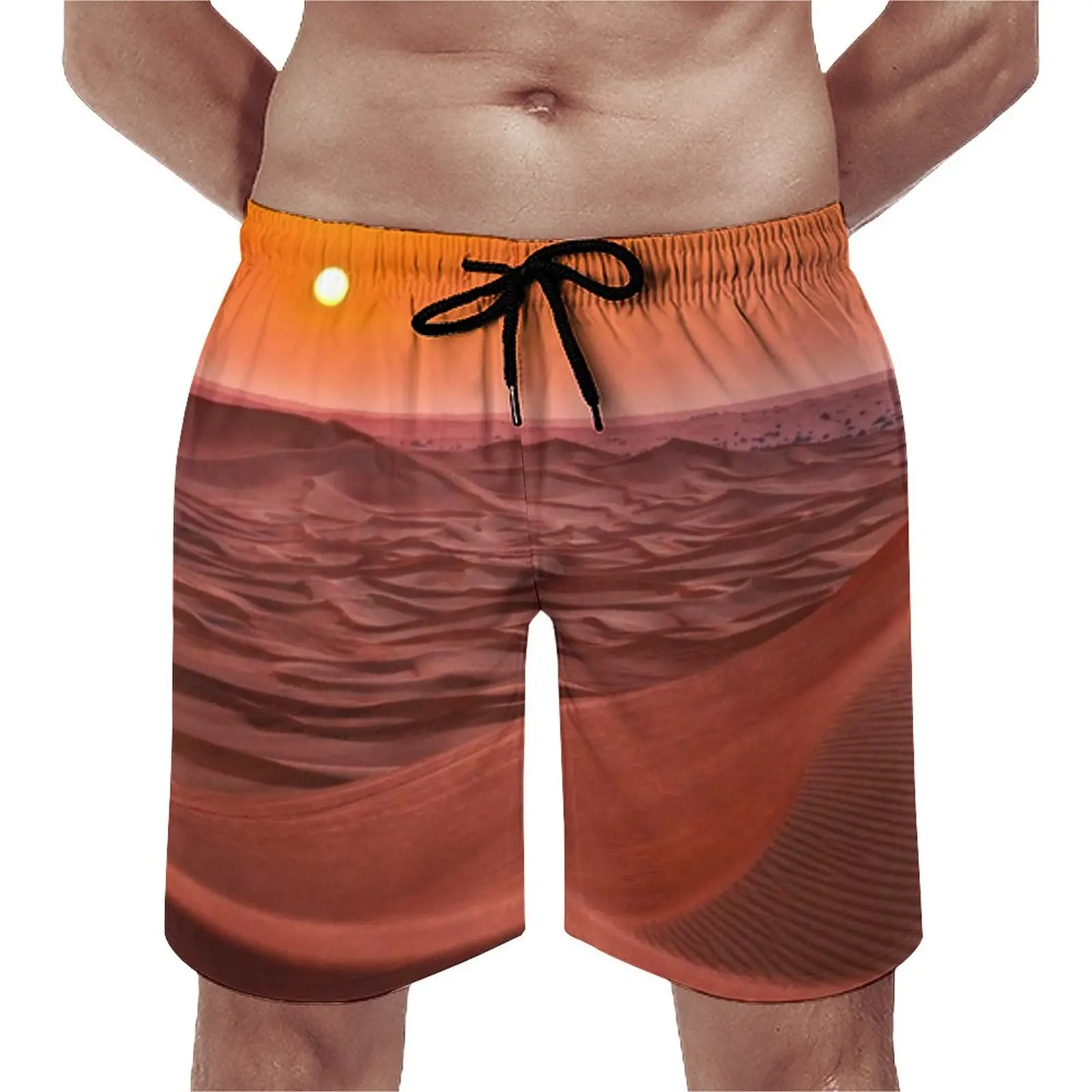 

Desert Landscape Gym Shorts Sand Dune Hawaii Beach Short Pants Males Custom Running Surf Quick Dry Swimming Trunks Gift Idea