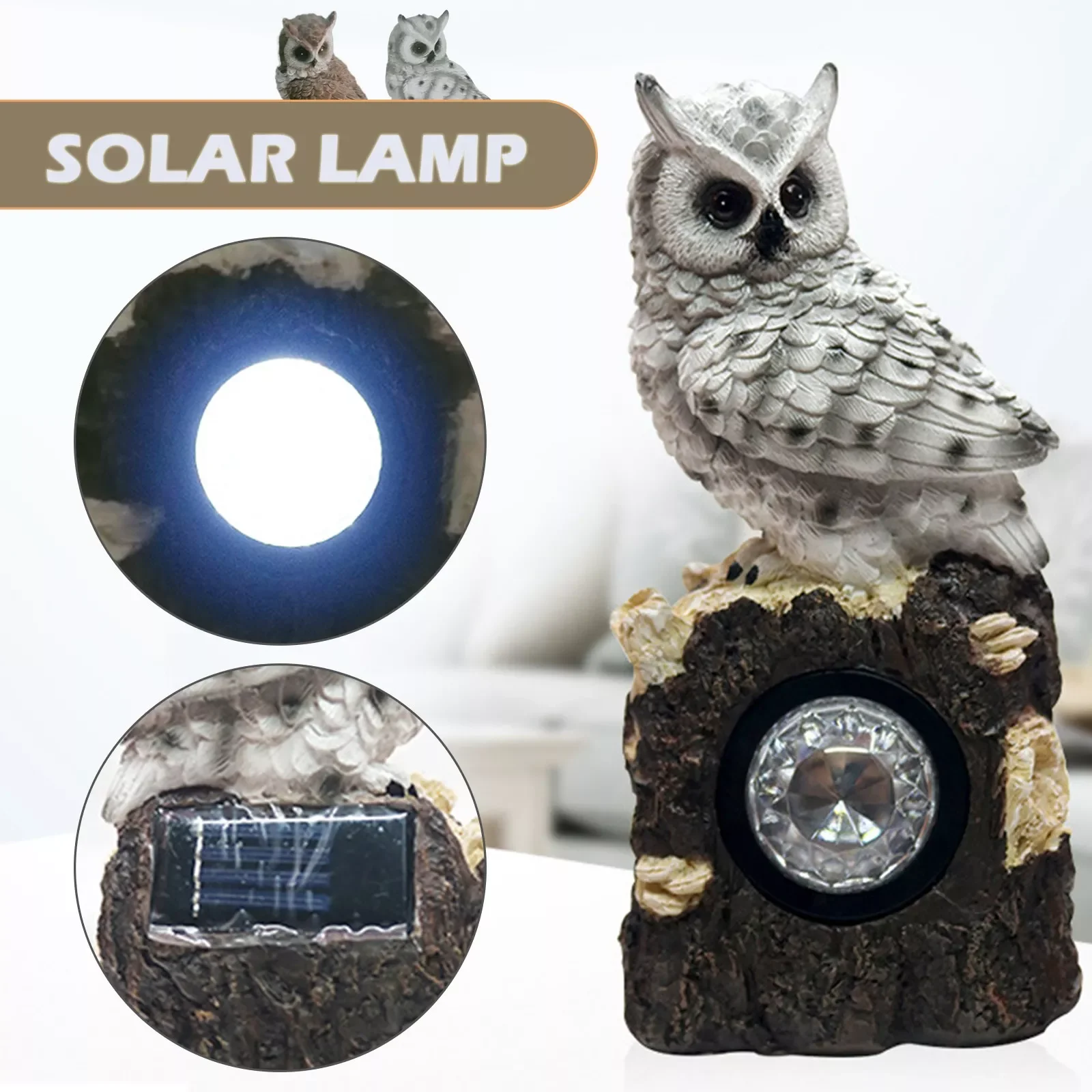 

Owl Solar Powered Garden LED Lights Outdoor Parrot Owl LED Lawn Ornament Waterproof Lamp Unique Christmas Lights Solar Lamps 1PC