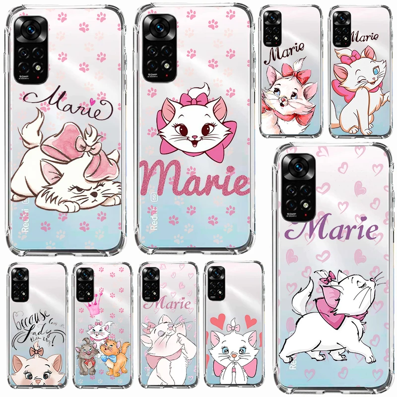 

Marie Cat Cartoon For Xiaomi Redmi Note 12 11 11T 10 9 8 7 6 5 4 Pro 5G 4G Silicone Soft TPU Transparent Phone Case Coque Capa