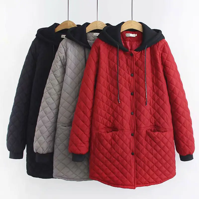 

Woman Vintage Coats 2021 Autumn and Winter New Fashion Casual Large Plus Velvet Thick Warm Jacket Cotton Women's Clothing