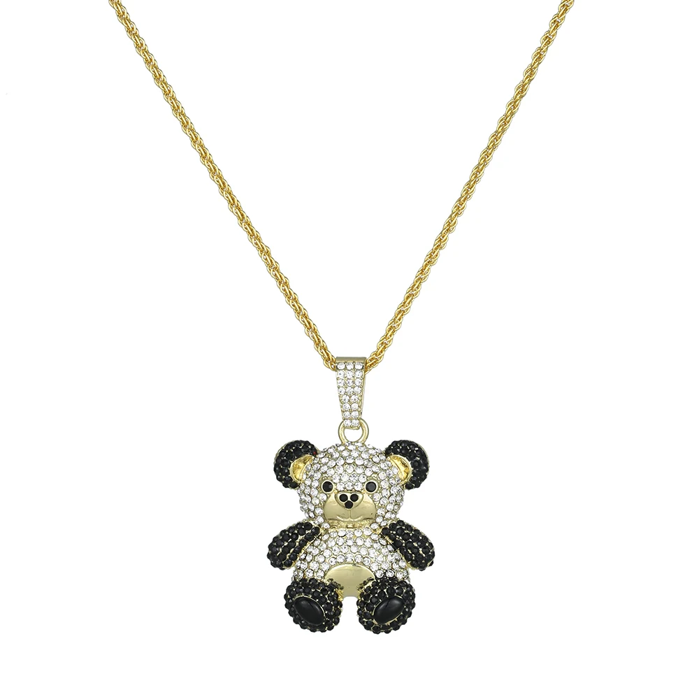 

Bettyue Fashion Statement Cute Bear Shape Necklace Noble Gold Color Zirconia Dress-up For Female Charming Jewelry
