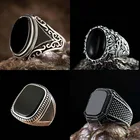 Мужское глянцевое кольцо Mifeiya, черное кольцо в ретро-стиле овальной формы с геометрическим рисунком на годовщину вечерние ринку, свадьбу, аксессуары для ювелирных изделий 6-14,
