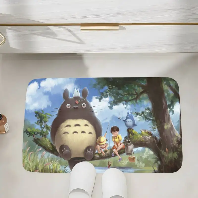 

Коврики Totoro с рисунком, аниме Нескользящие напольные коврики с лентой, для ванной, кухни, украшение для дома