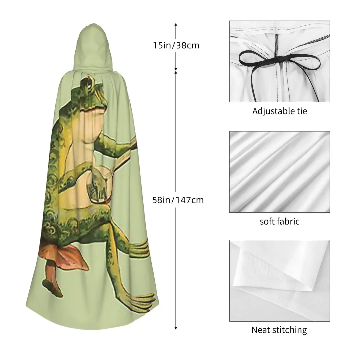 Лягушка-плеер на грибах muchomor длинный капюшон ведьма средневековый костюм