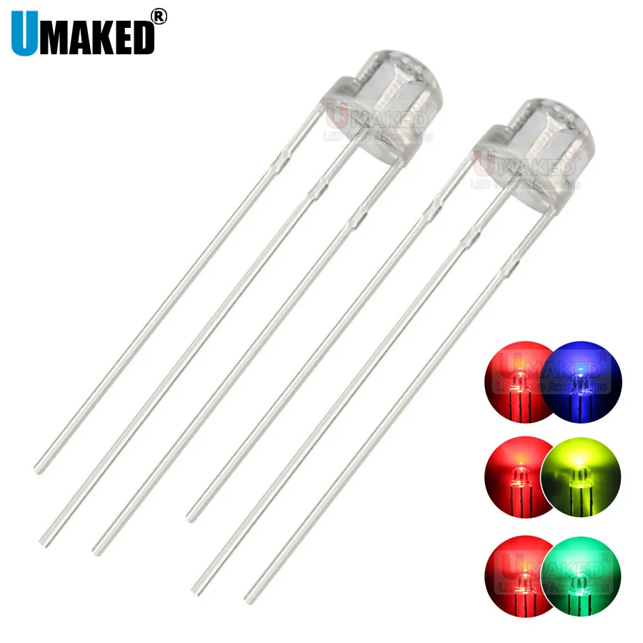 

Full colors Diffused RGB LED, 5mm 4.8mm Straw Hat , common anode Common Cathode diode