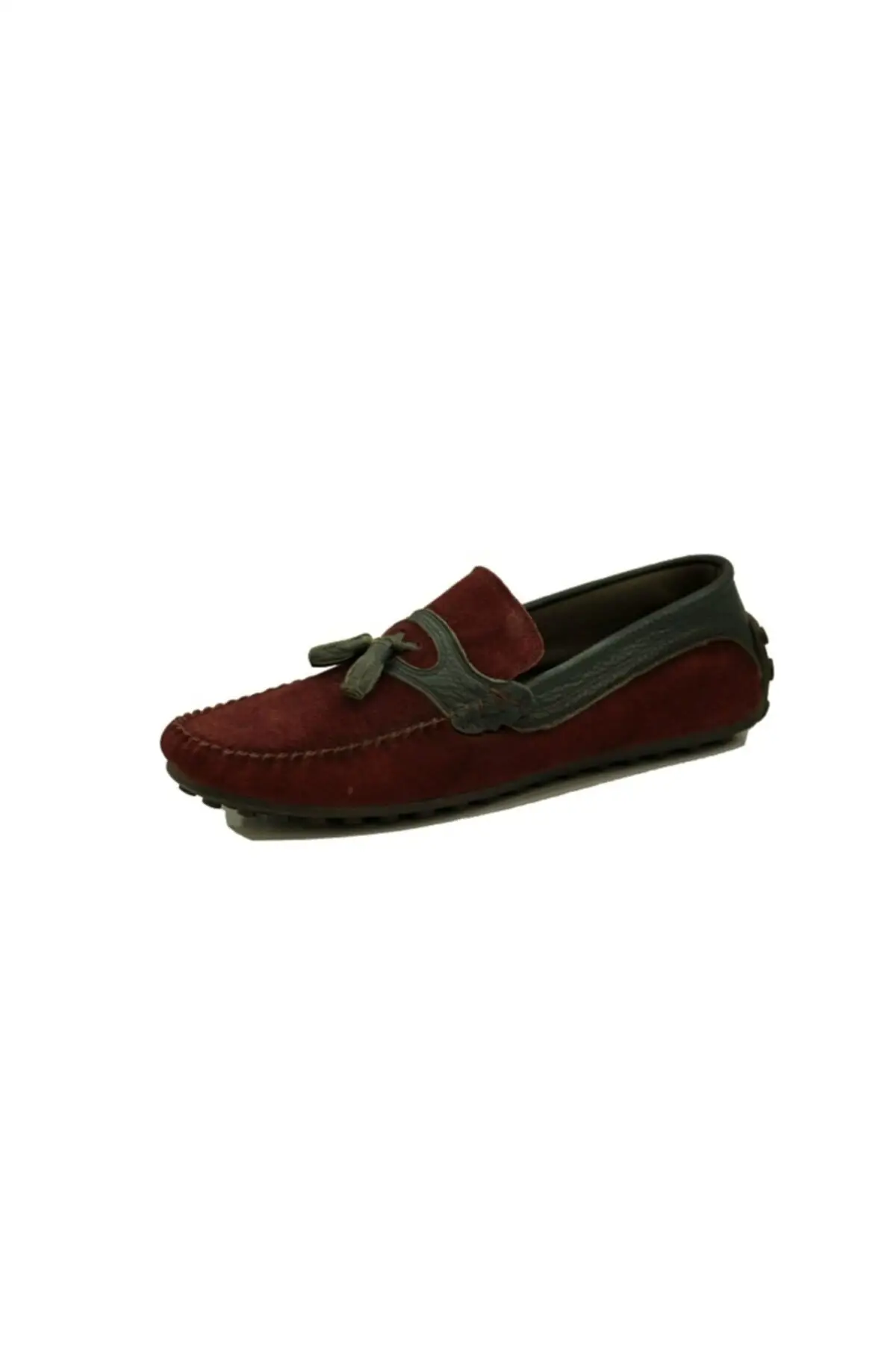Men's Shoes Inner Outer Genuine Suede And Skin Flat Thin Sole Claret Red Color Classic Sport Rocket Casual Summer