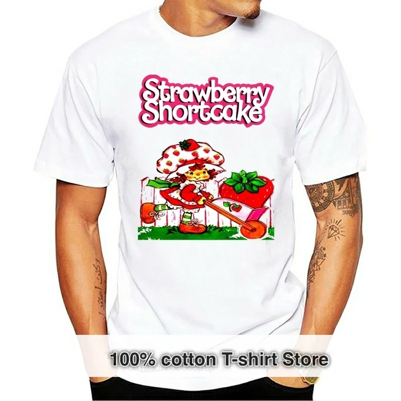 

Винтажная женская футболка с клубничным принтом