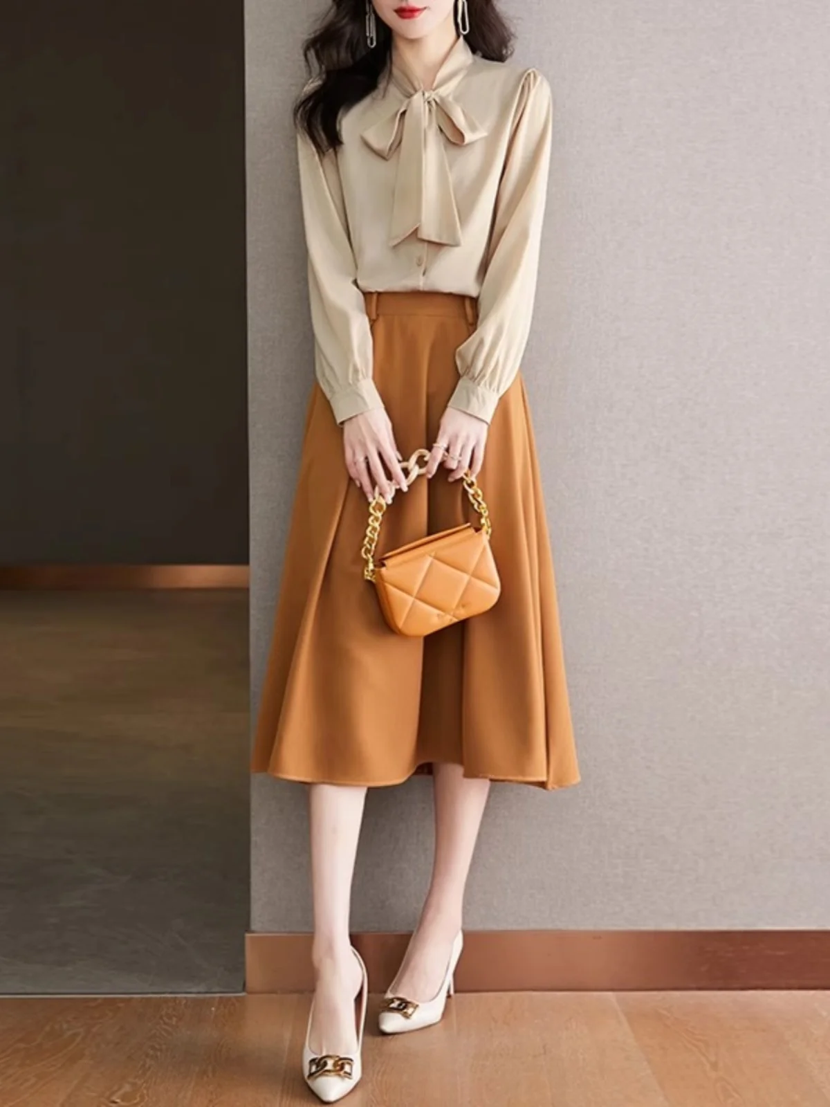 Bow Chiffon Shirts Women's Long-Sleeved Autumn and Winter 2024 New High-Grade Temperament Top Professional Commuter Shirt