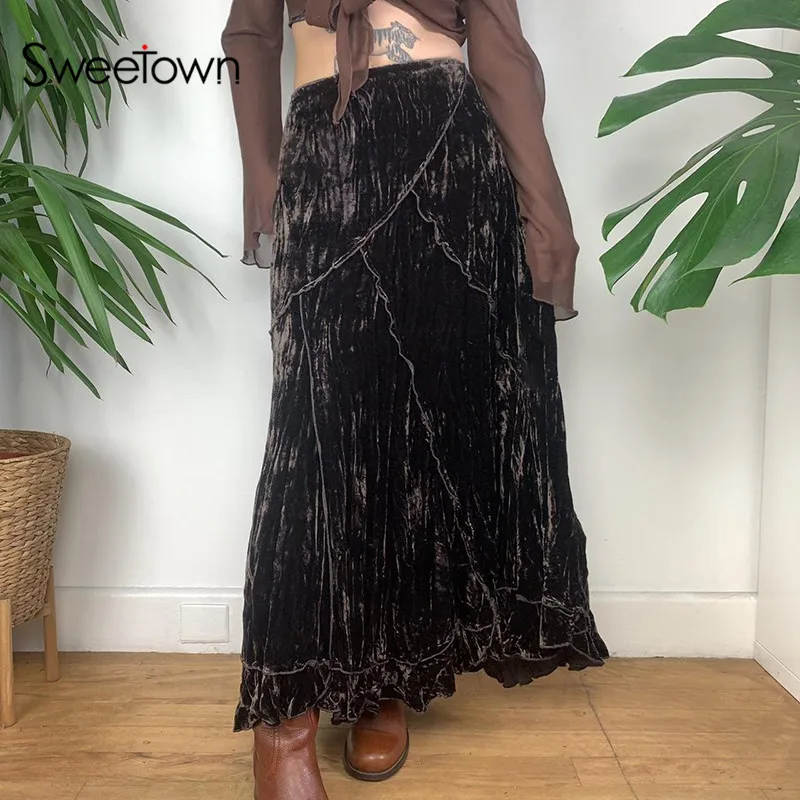 

Женская бархатная юбка с высокой талией, а-силуэта