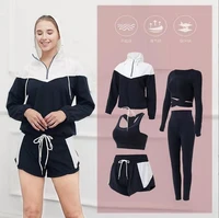 summer women sports suit cycling running fitness yoga sunscreen clothing tank jacket slim painks trousers shorts underwear set
