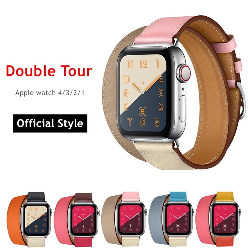 Ремешок из натуральной кожи для Apple watch 4 band 40 мм 44 мм iWatch 3 band 42 мм 38 мм