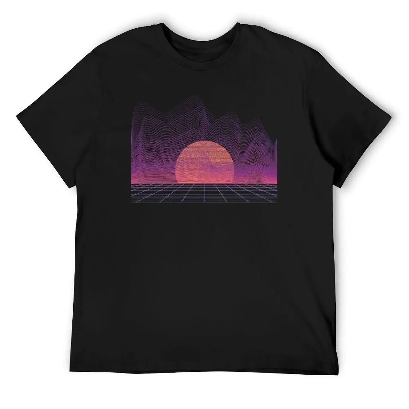 Новая футболка в стиле ретро Synthwave Soundwave Sunset блузка необходимая набор мужских