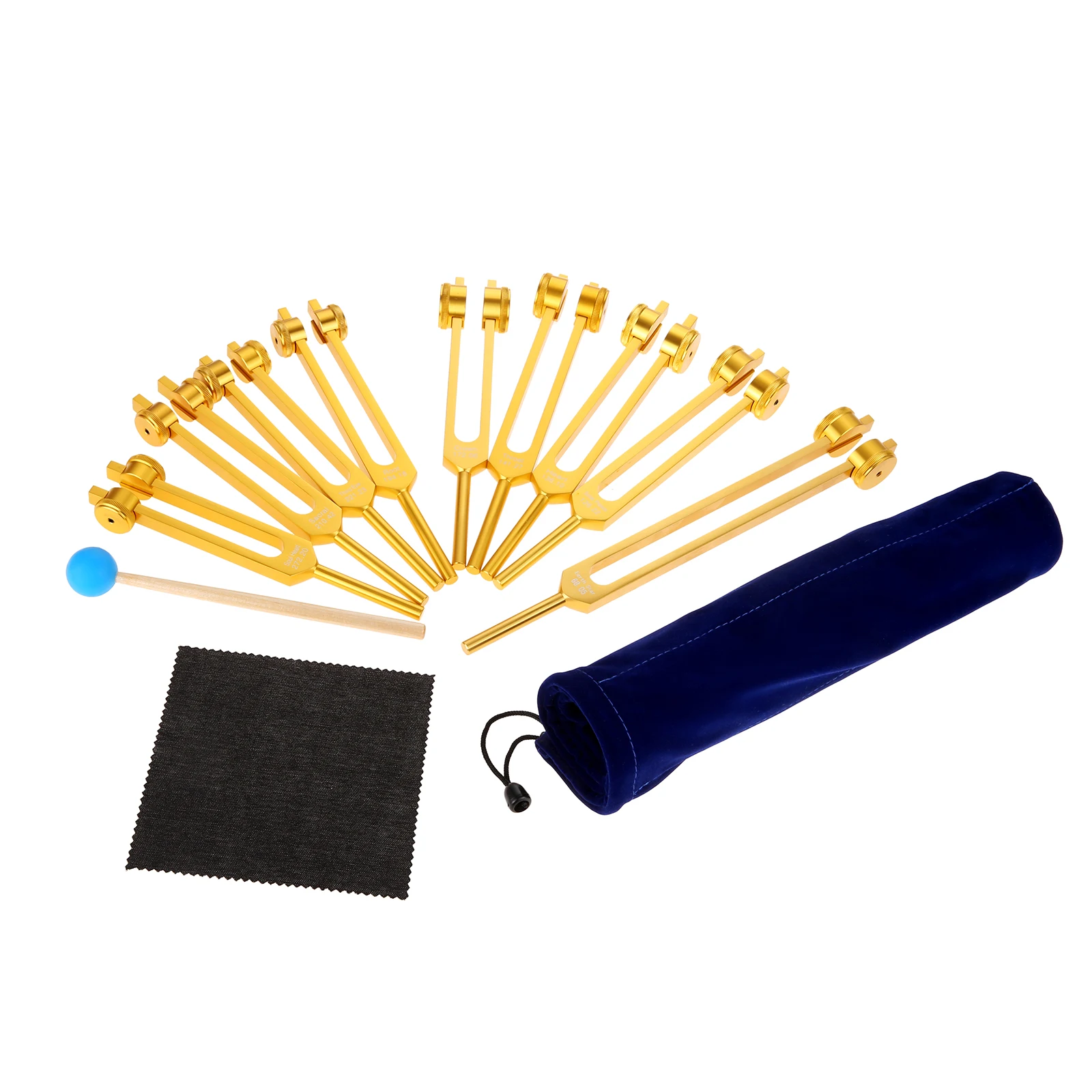 

8 шт./1 комплект Золотая чакра тюнинг вилка с 1 силиконовым молотком звук ДНК Исцеление души лечение вибрацией музыкальный инструмент балансировка