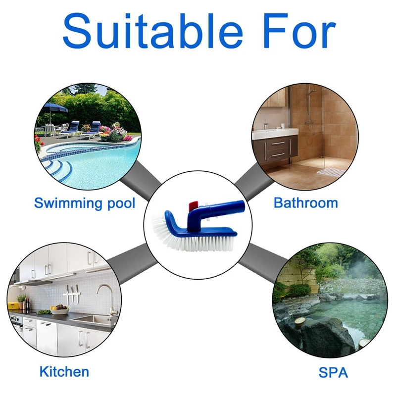Щетка для бассейна шага и углов вращающаяся ручная скраб-щетка с тонкой щетиной