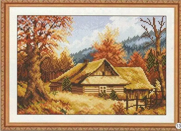 

Autumn Cabin 39-29 embroidery kits, cross stitch kits,cotton frabric DIY homefun embroidery Shop14