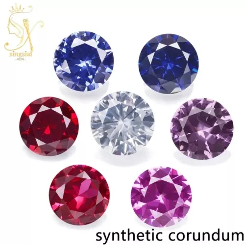 5A красный синий корунд белый цвет круглая огранка свободный драгоценный камень