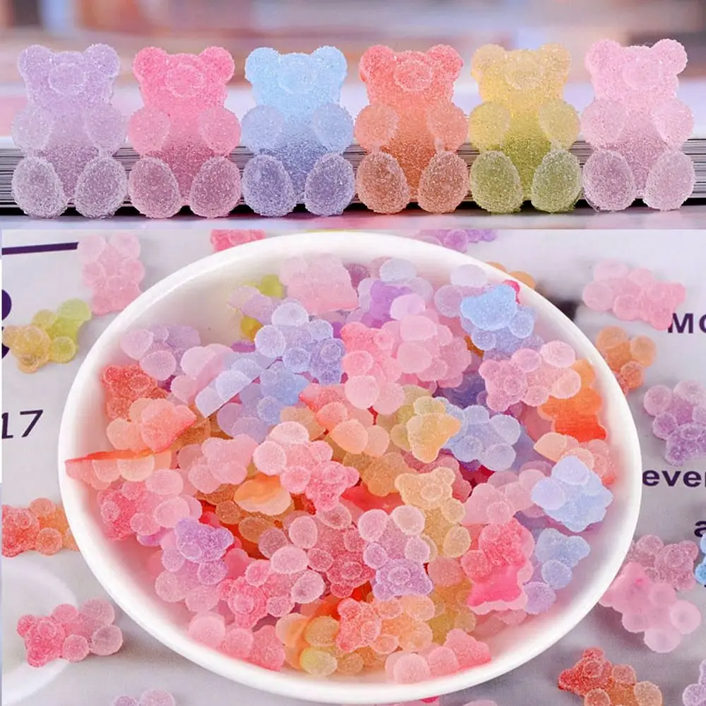 

DIY Simulation Scrapbooking Decoration Bear/Star/Heart Flatback Resin Cabochon Charms Soft Candy Sweet Gummy Cabochons