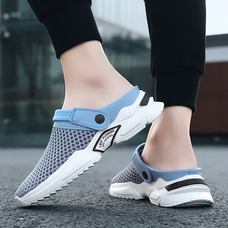 

2022 New Summer Comfort Casual Fashion Outdoor Beach Sports Low Tops Breathable Lightweight Non-slip Men Half Slippers Sandals