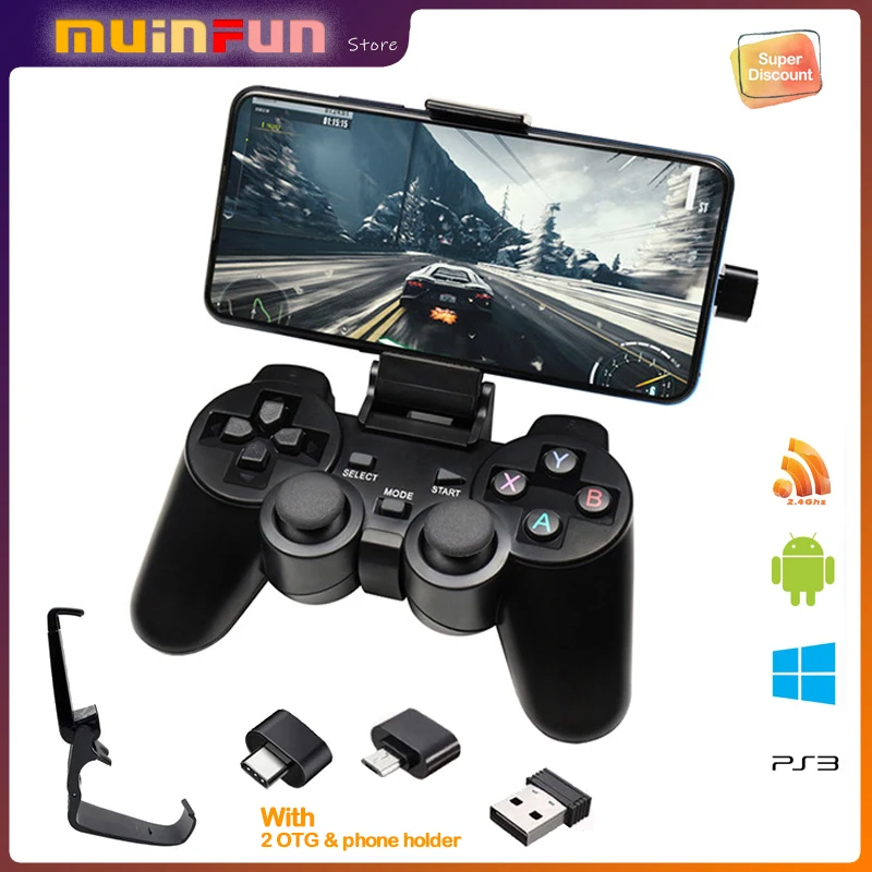 Gamepad for Android Phone PC Joystick 2.4g Wireless With USB OTG Converter For PS3 Tablet Smart TV Box T706W