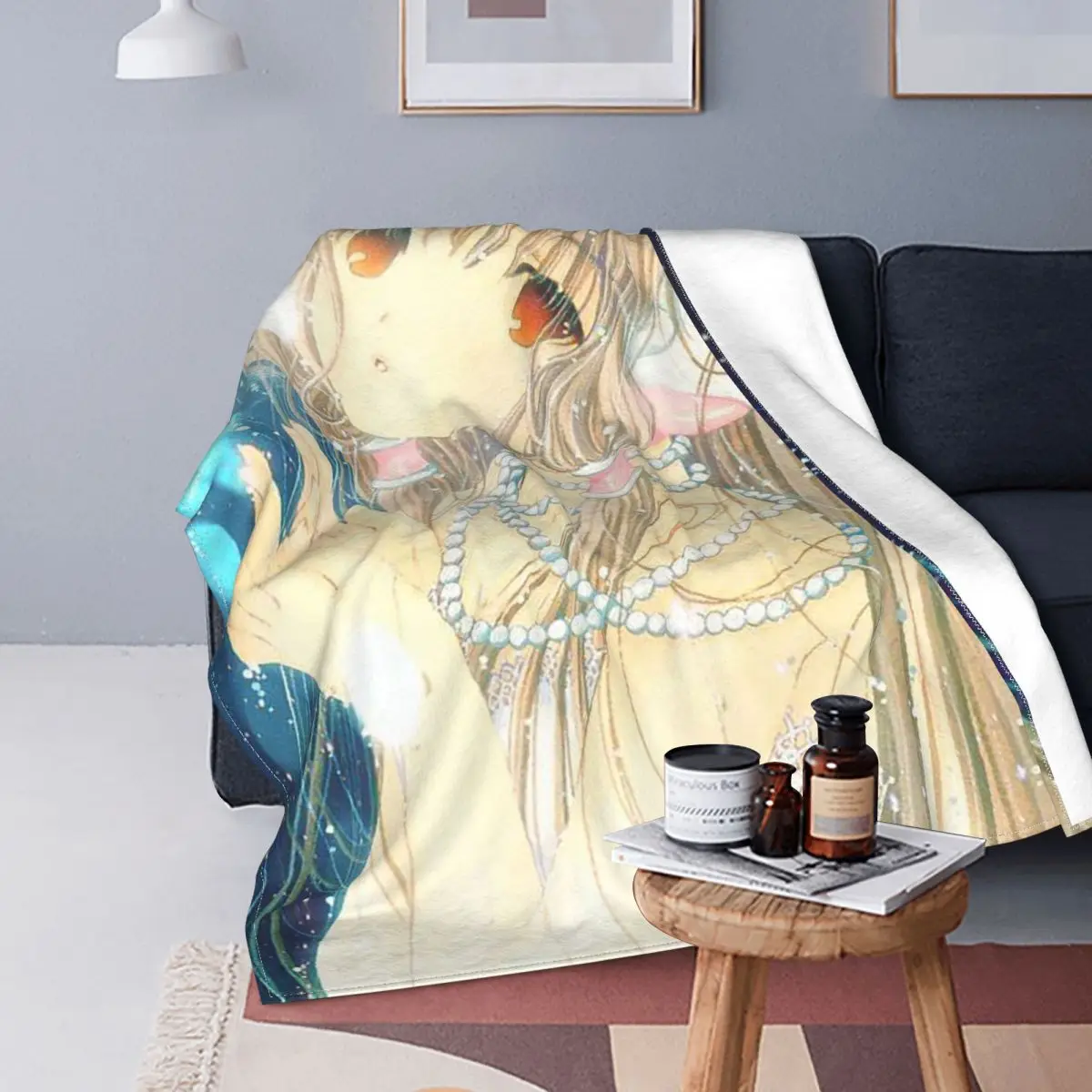 Плед Chi Chobit из аниме Флисовое одеяло зимняя манга красивая кукла портативные