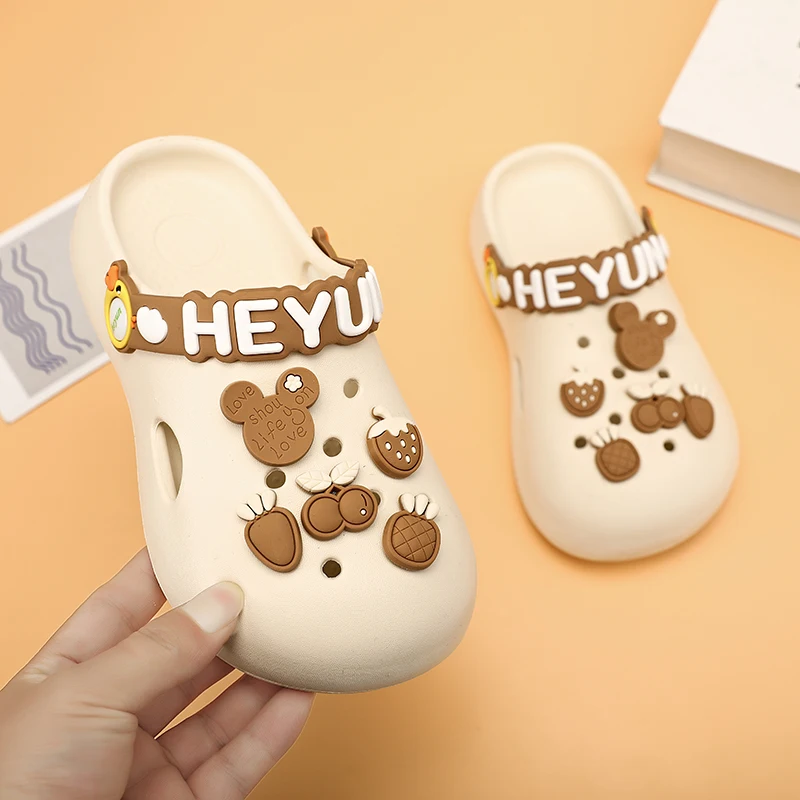 Children Sandals Boys Girls Clogs Summer Cartoon Cave Hole Beach Sports Sandal Shoes for Kids Soft Cute Slippers Garden Shoes