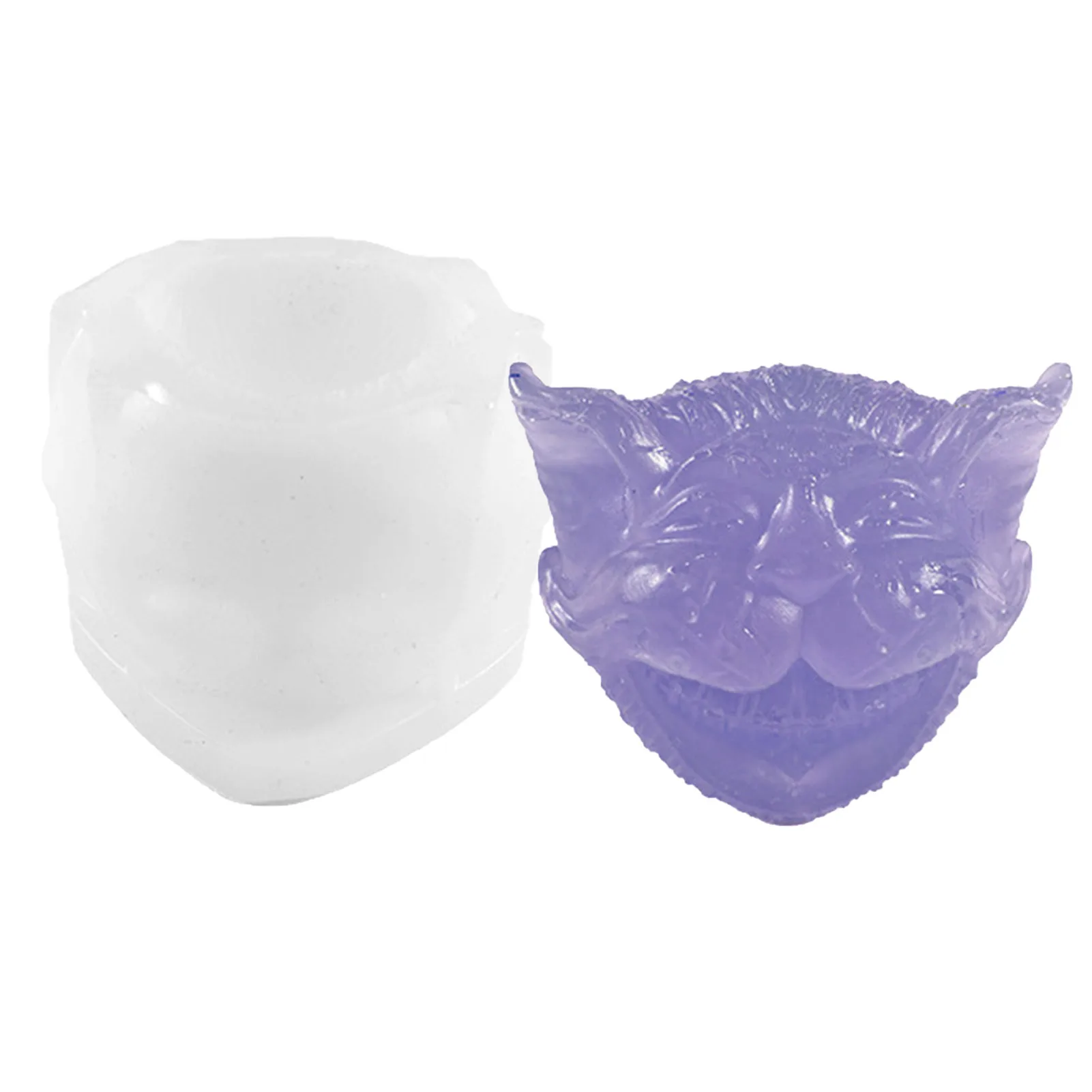 

3D Creative Cat Head Candle Mold Silicone Devil Cat Candles Mould Creative Candle Silicone Molds For Homemade Candle Evil Cat