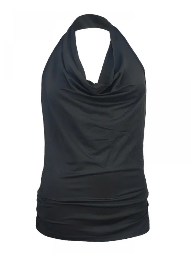 

2023 модная сексуальная женская майка с V-образным вырезом, женская летняя майка с открытой спиной, эластичная блузка, элегантная Однотонная футболка без рукавов