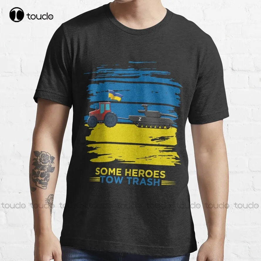 

Funny Ukrainian Farmer Pulling A Russian Tank With Tractor T-Shirt Shirts For Men Big And Tall Custom Aldult Teen Unisex Xs-5Xl