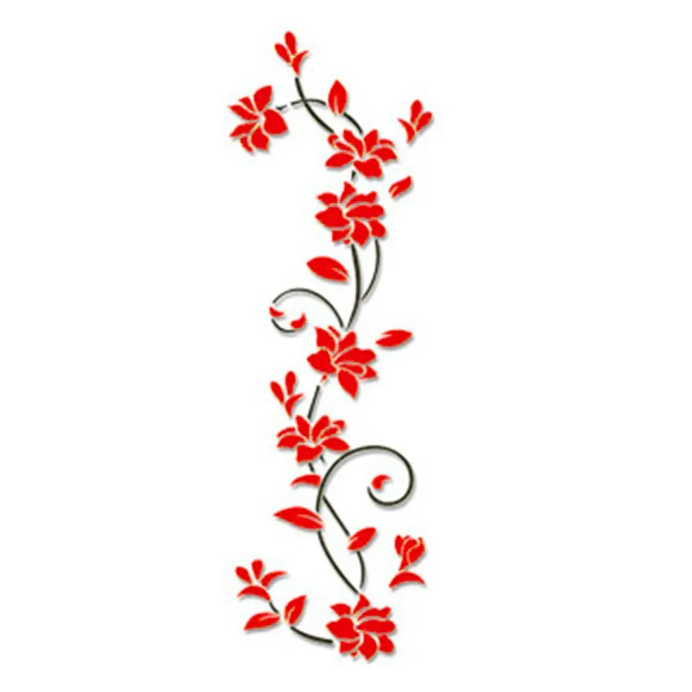 

3D Vase Flower Tree DIY Removable Art Acryli Wall Stickers Decal Mural Home Decor For Home Bedroom TV Background Decoration