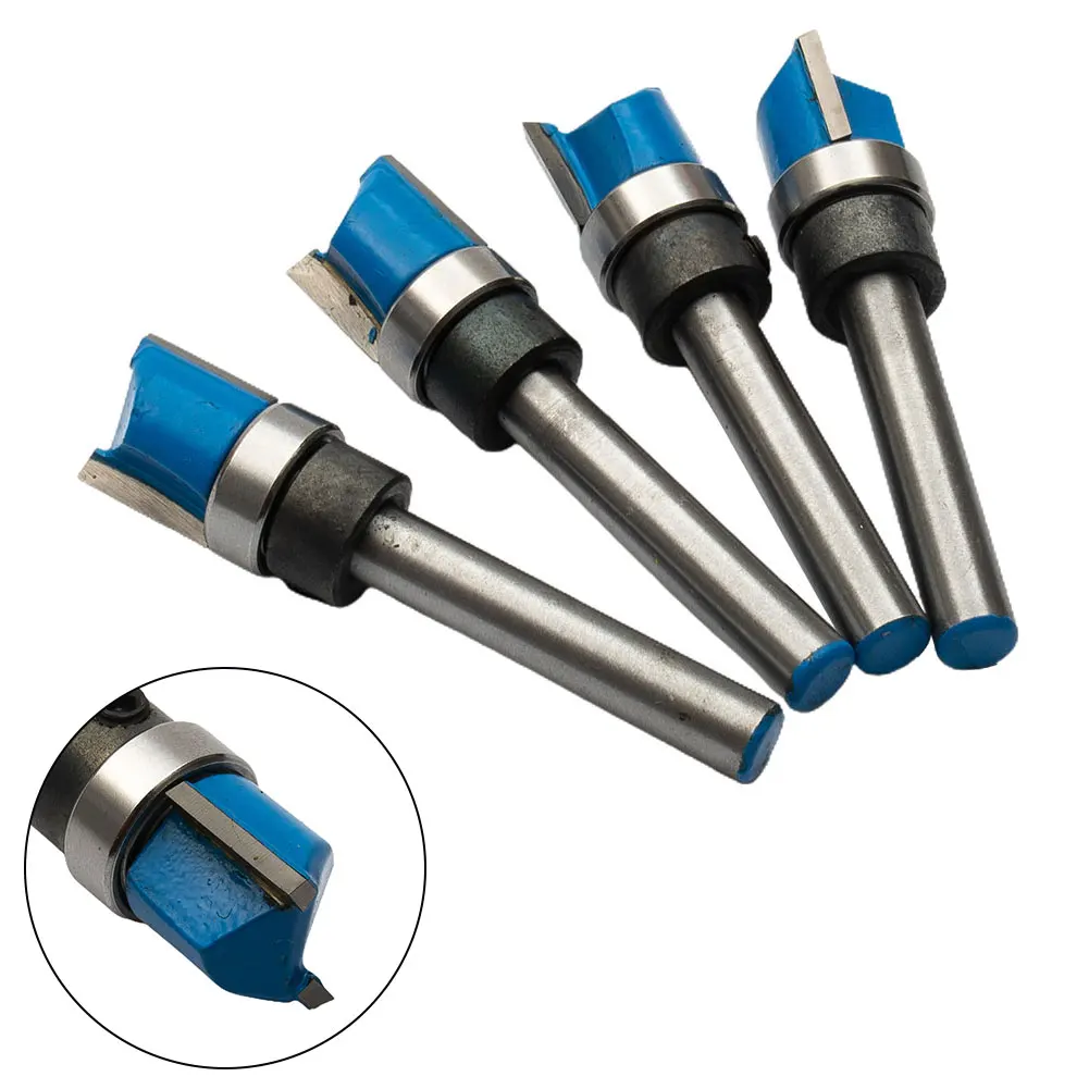 

4pcs 1/4" Shank Shank Flush Trim Router Mortise Template Flush Trim Router Bit Wood Milling Cutter Cleaning Flush Tenon Tools