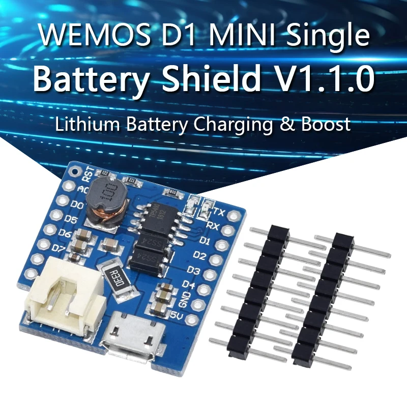 Battery Shield V1.1.0 для WEMOS D1 mini одиночной литиевой батареи зарядка и повышение