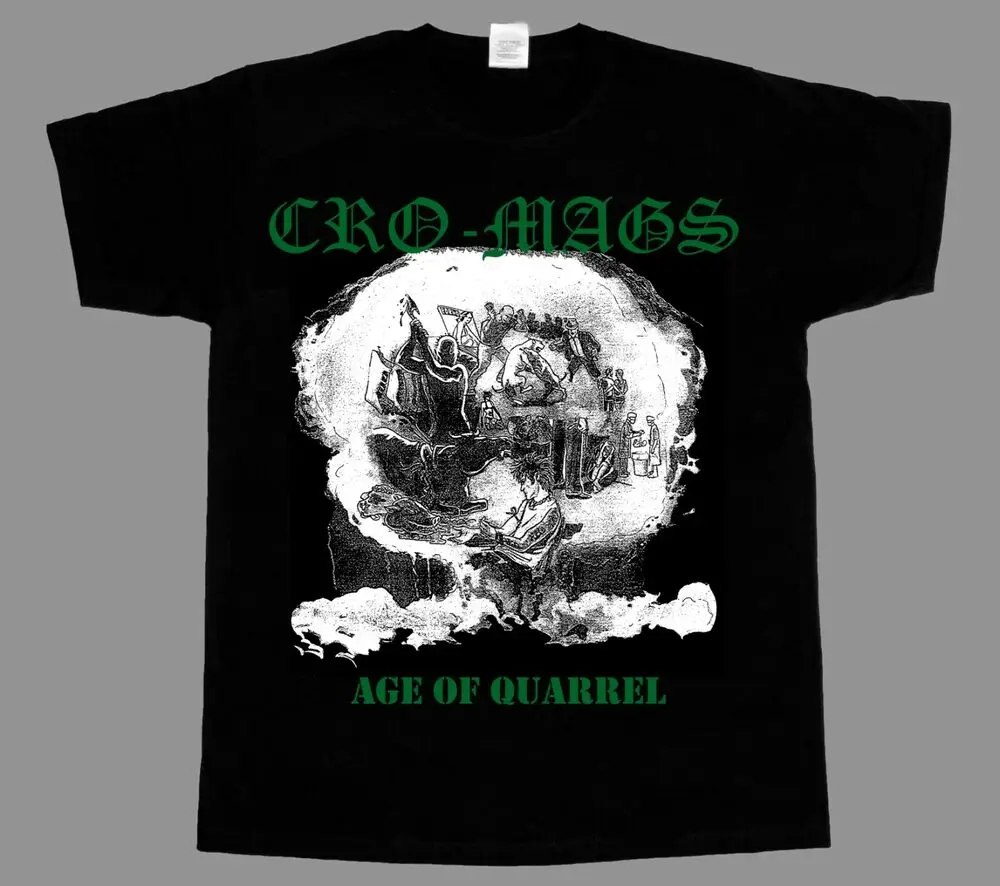 CRO-MAGS THE AGE OF QUARREL86 НОВАЯ ЧЕРНАЯ ФУТБОЛКА С КОРОТКИМ РУКАВОМ