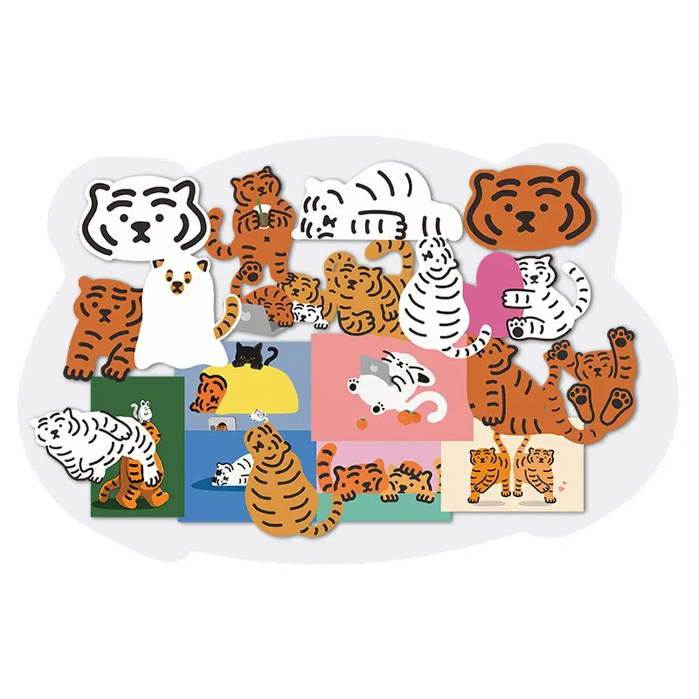 

Fashion Waterproof Decor Kids Toys Decal Cute Illustration Tiger Stickers