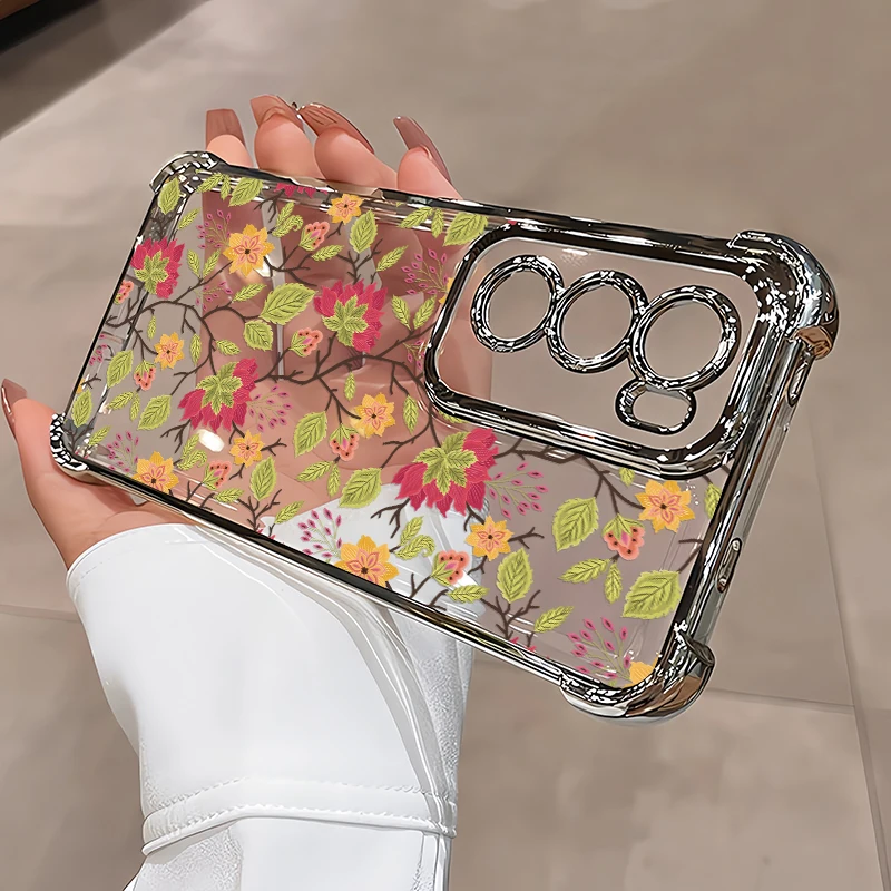 Фото Прозрачный чехол для телефона Infinix Spark Go 2024 2023 1 2 3 10C 10 Pro 20 20C, роскошный силиконовый чехол с цветочным узором №3