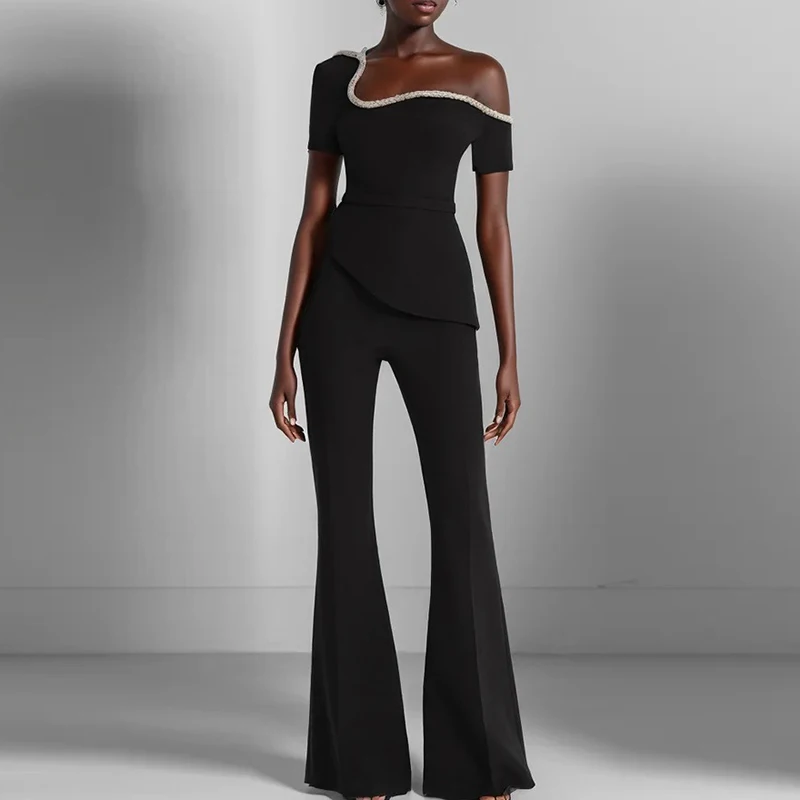 Женский комбинезон с высокой талией