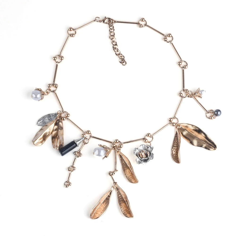 Новинка 2025 года этническое винтажное ожерелье в стиле бохо с золотым листом из