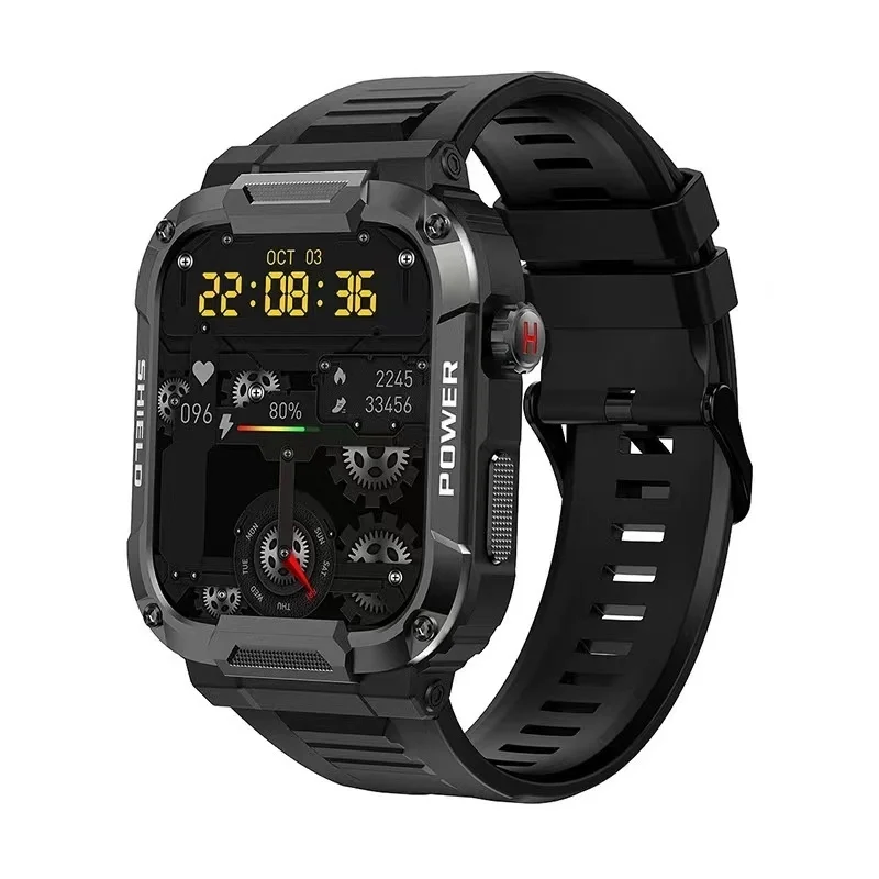 

New Rugged Military Smart Watch Men Women Ip68 Waterproof Bluetooth Call Blood Oxygen Heart Rate Detection Multilingual