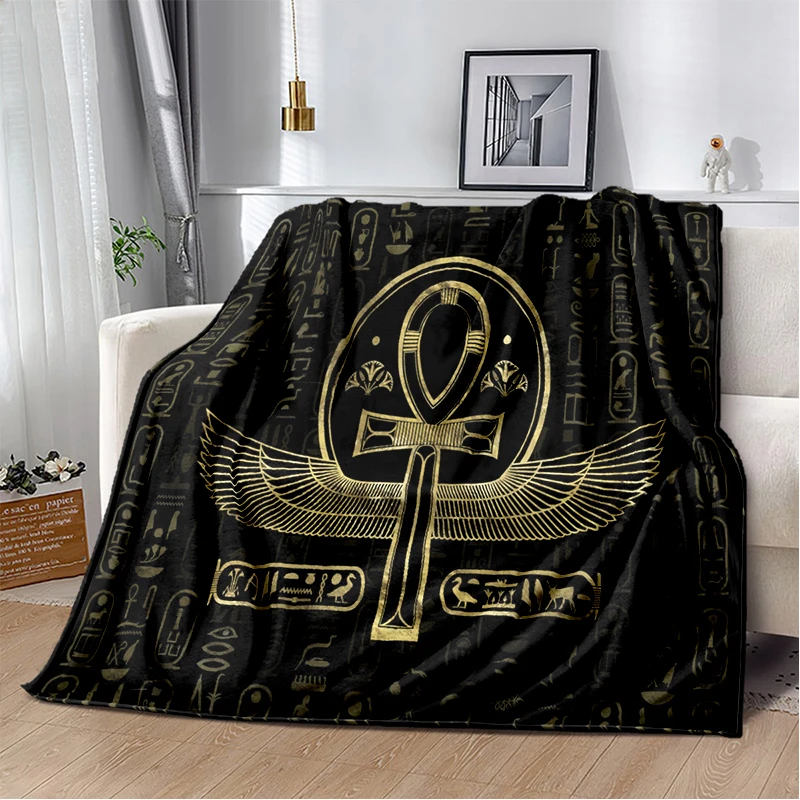 

Eye of Horus Throw Blanket Symbol Soft Cover Lightweight Warm Blankets for Bedroom Sofa Bedding Souvenir Gift Egypt Ankh Blanket