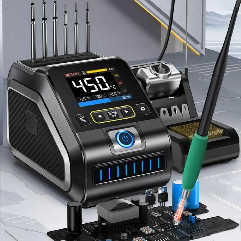 FNIRSI DWS-200 200 Вт паяльная станция C210/C245 ручка с пайкой рука помощи электронный