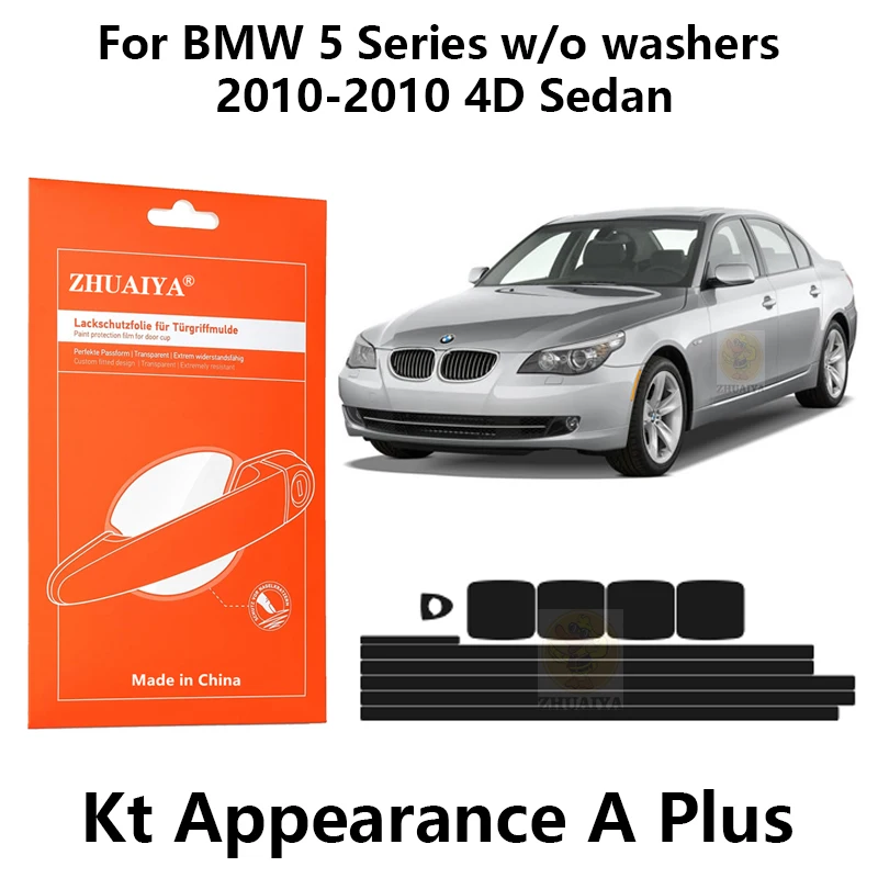 

ZHUAIYA Door Edge Guards Door Handle Cup Paint Protection Film TPU PPF For BMW 5 Series w/o washers2010-2010 4D Sedan