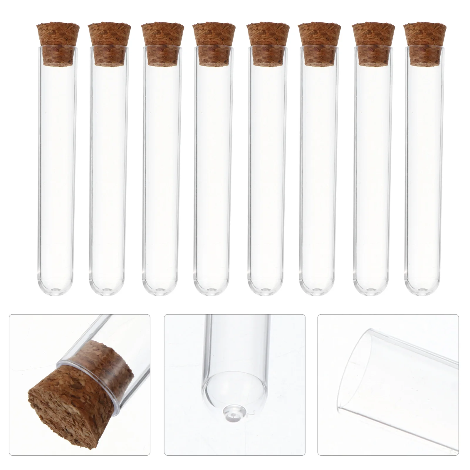 

35 Pcs Plastic Tubes Lids Wooden Plug Test Stoppers Bath Salts Scientific Theme Party Decor Science Liquid Glass pipes