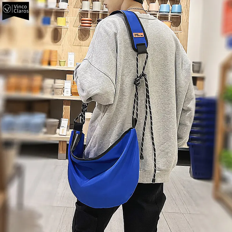 VC Fashion Versatile Men's Messenger Bag Unisex Minimalist Casual Student Shoulder Bag Waterproof Nylon Crossbody Bags for Men