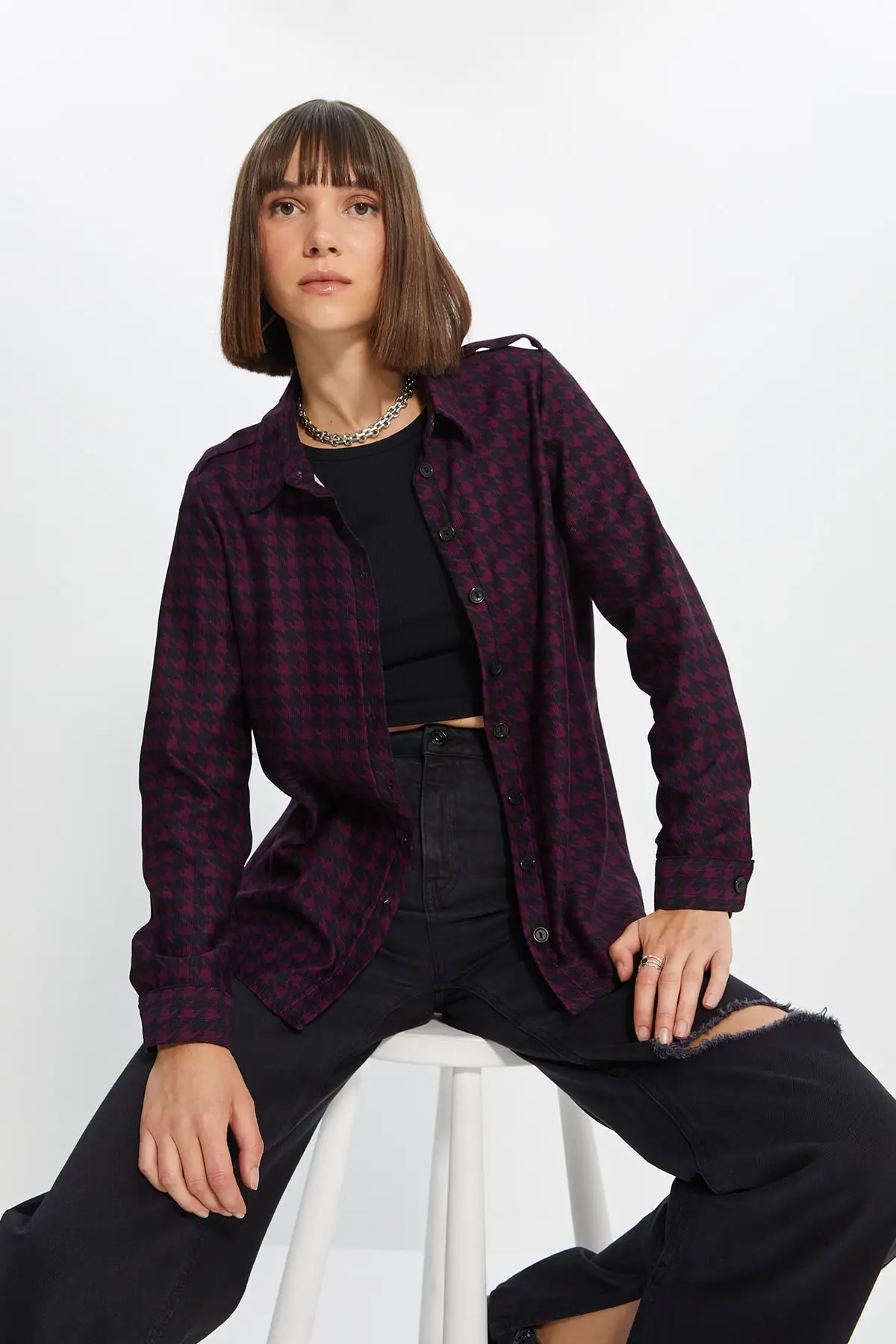 Trendyol Shoulder Detail Shirt TWOAW22GO0582